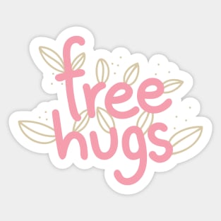 Free Hugs Digitally Created Handwritten Graphic Art GC-102 Sticker